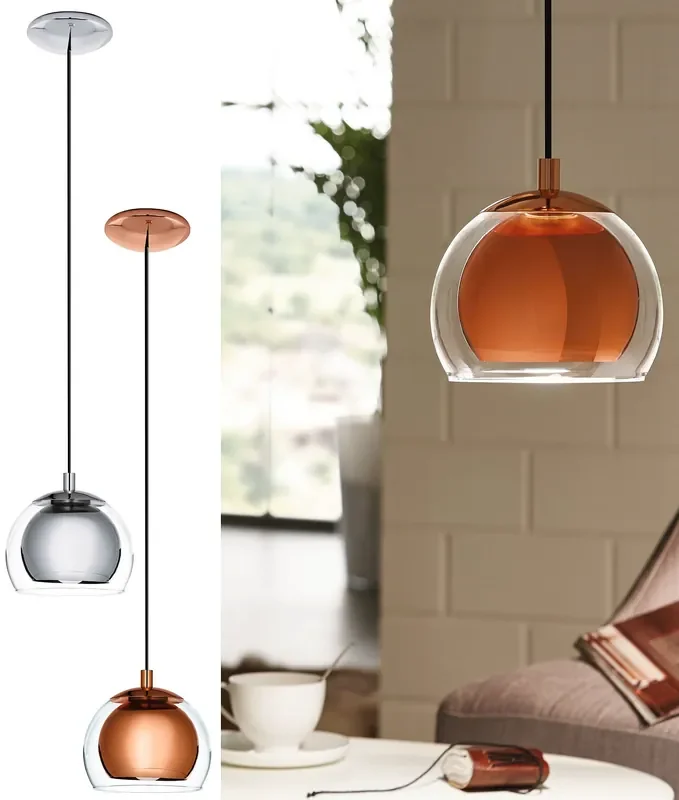 Uber Trendy Double Dome Shade Pendant Light