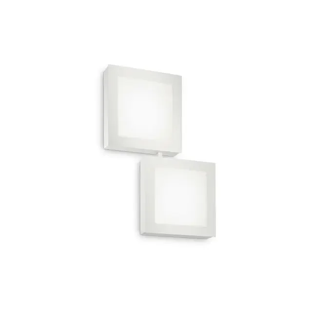 Union PL2 2 Light White with Opal Diffuser Square Ceiling or Wall Light