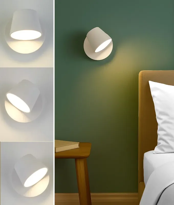 Unswitched LED White Wall Light – Ideal for Bedside