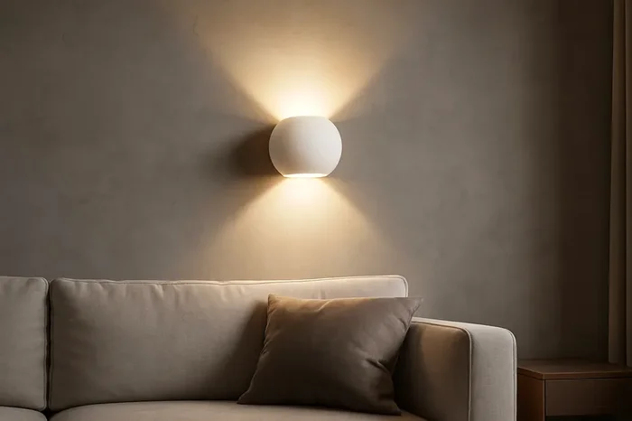Up & Down Plaster Wall Light – Paintable White G9 Sconce with Dimmable LED Bulb