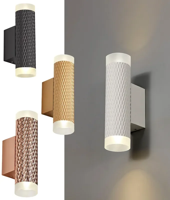 Up & Down Wall Light with Diffuser – Diamond Pattern – 4 Finishes