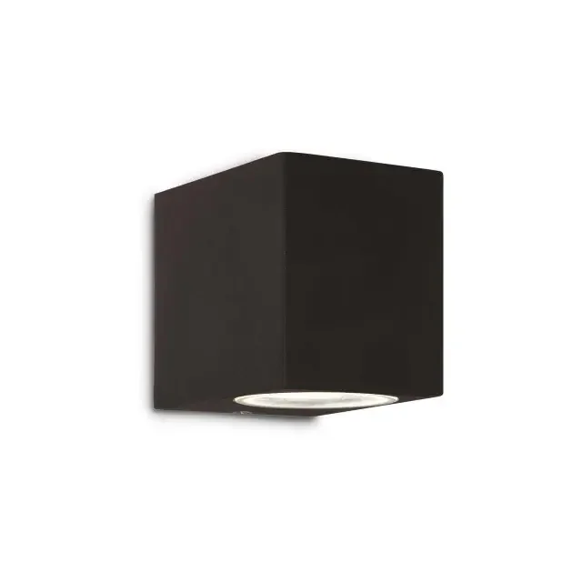 Up AP1 Black with Clear Glass Diffuser Downward IP44 Wall Light
