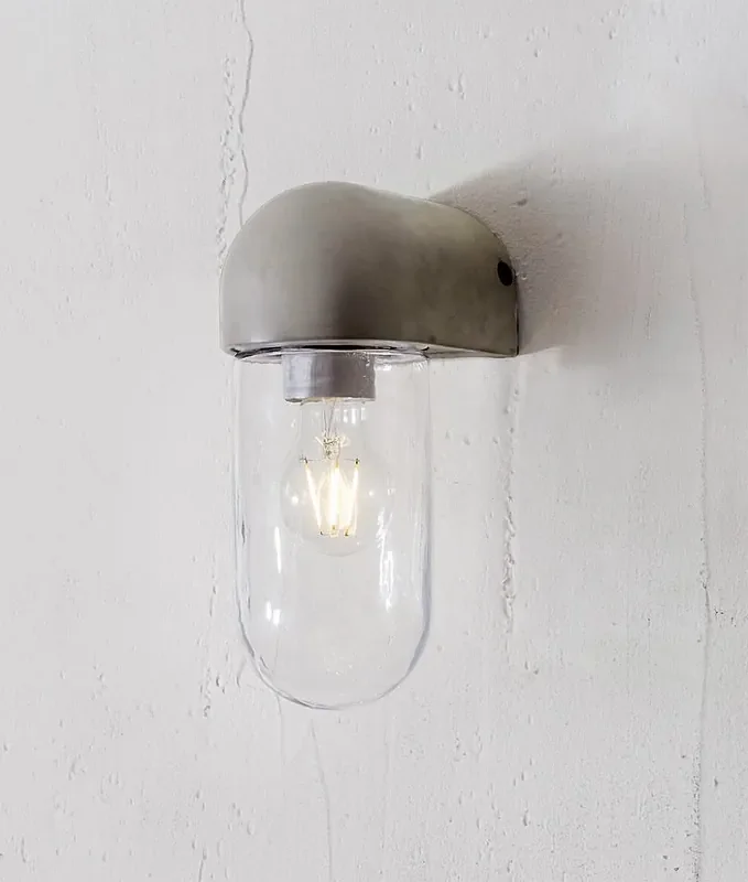 Urban Wall Light – Cast Concrete with Clear Glass – Use Inside or Out