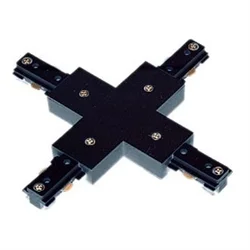 USALight US-284B – Track Lighting “X” Connector with Power Feed – 3-Wire – H Style – Black