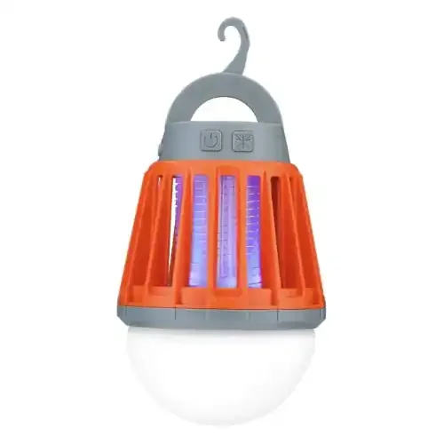 USB Rechargeable Mosquito Repellent Camping Lantern – Waterproof Bug Zapper with LED Light & Hook
