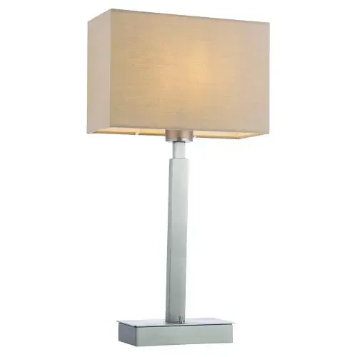 USB Table Light Base in Matt Nickel comes with Taupe 11.5″ Rectangle Shade (0711NOR76201)
