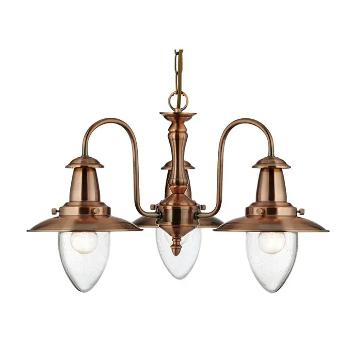 Utility 3 Arm Ceiling Pendant Light – Copper – Online Lighting