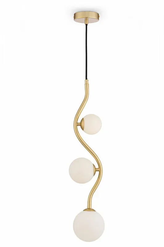 Uva 3 Light Gold with Opal Glass Pendant Light