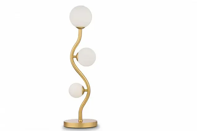 Uva 3 Light Gold with Opal Glass Table Lamp