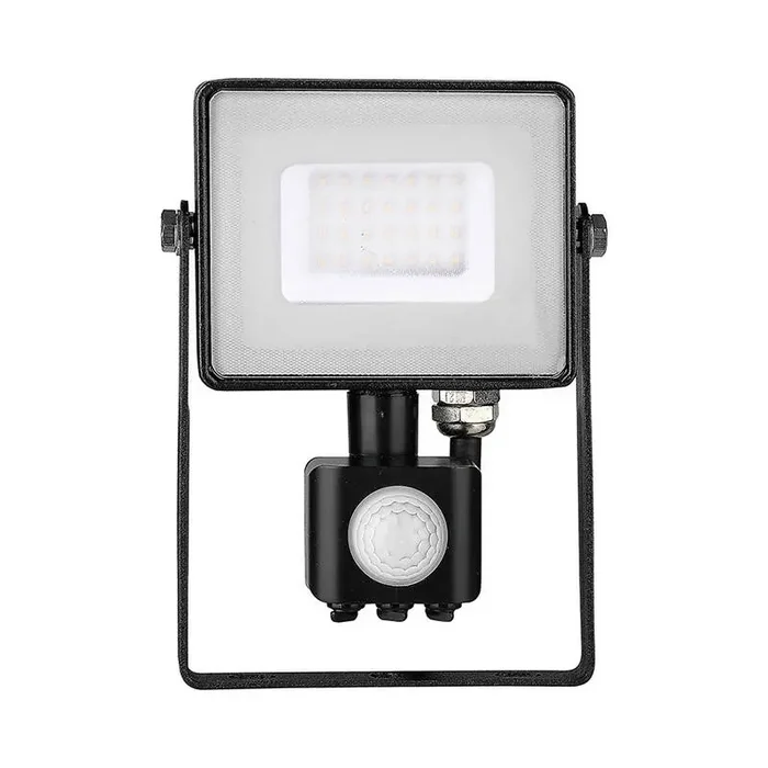 V-Tac 30W Warm White Samsung Chip LED Floodlight with PIR Sensor – Black – Online Lighting