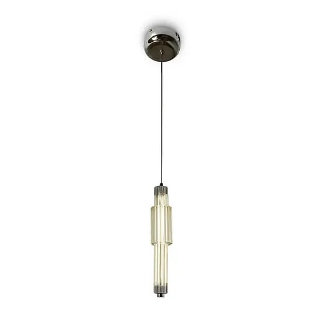 Verticale Chrome with Cognac Diffuser Pendant Light