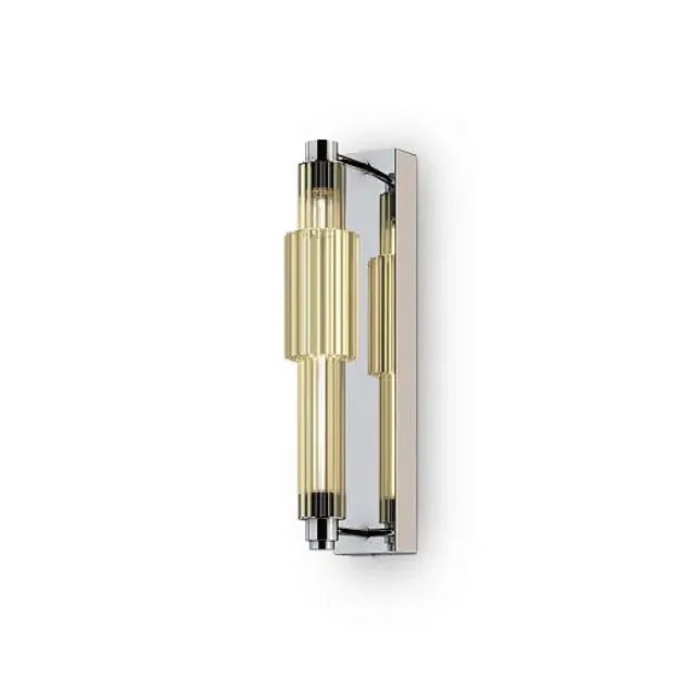 Verticale Chrome with Cognac Diffuser Wall Light