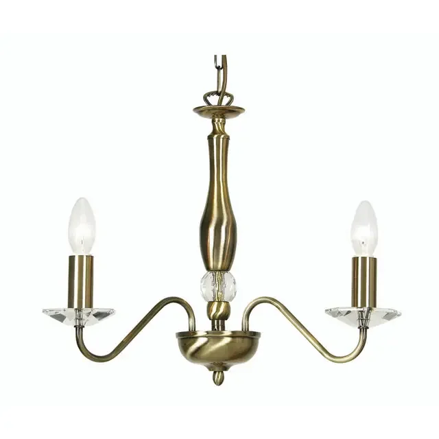Vesta 3 Light Antique Brass Dual Mount Pendant Light