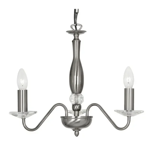 Vesta 3 Light Antique Silver Dual Mount Pendant Light