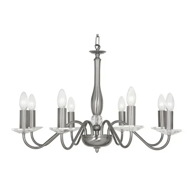 Vesta 8 Light Antique Silver Dual Mount Pendant Light