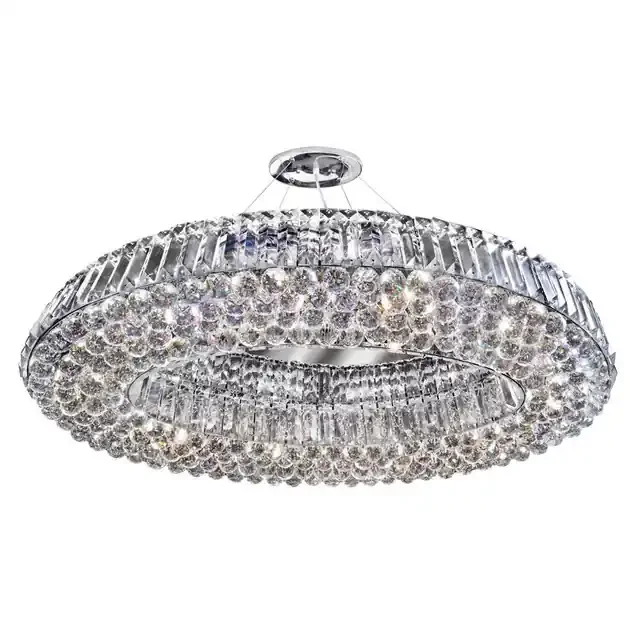 Vesuvius 10 Light Chrome and Crystal Oval Pendant Light