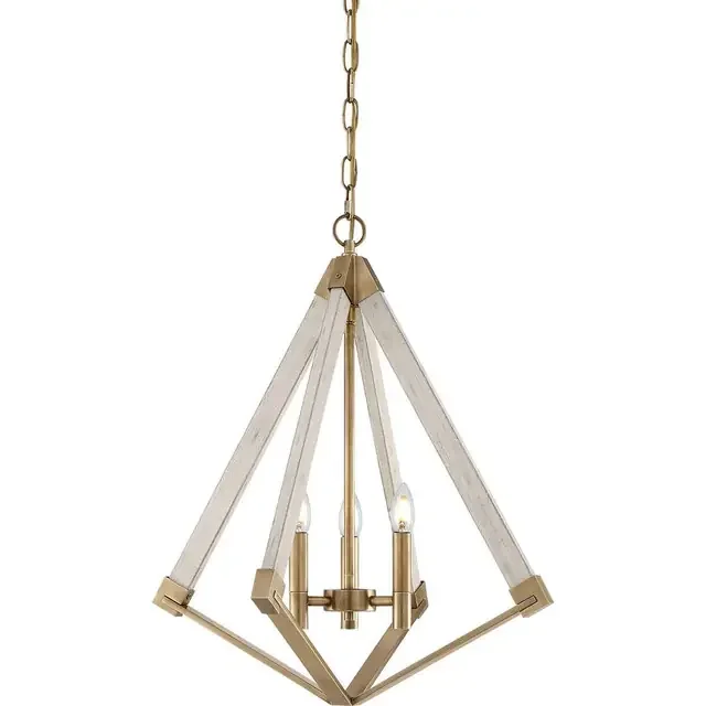 View Point 3 Light Weathered Brass Chandelier