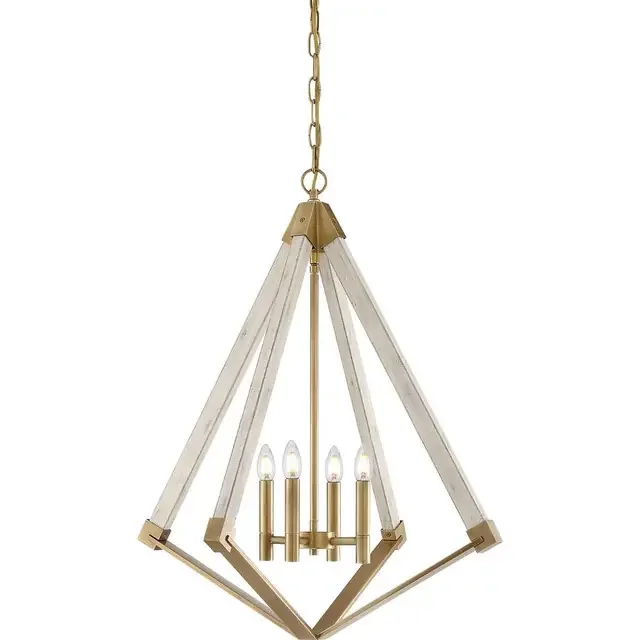 View Point 4 Light Weathered Brass Chandelier