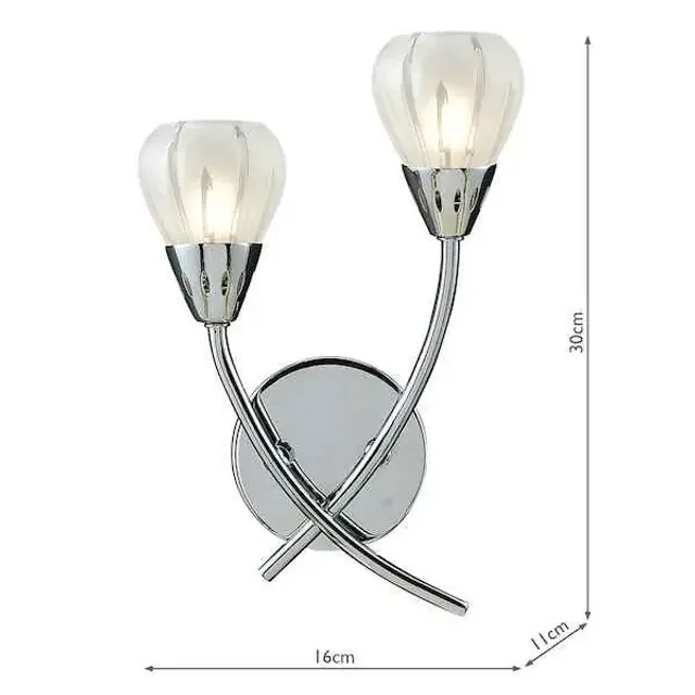 Villa Double Polished Chrome Wall Light