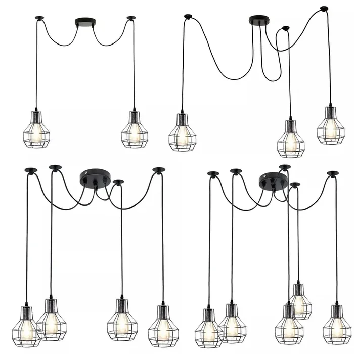 Vintage Industrial Spider Ceiling Pendant Light – Retro Hanging Lamp