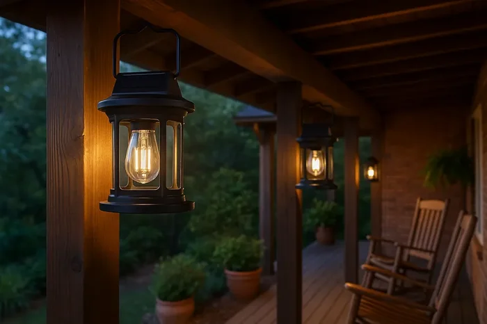 Vintage Solar Powered Motion Sensor Lantern Lamp