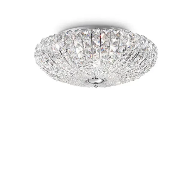 Virgin PL6 6 Light Chrome with Crystals Shade Flush Ceiling Light