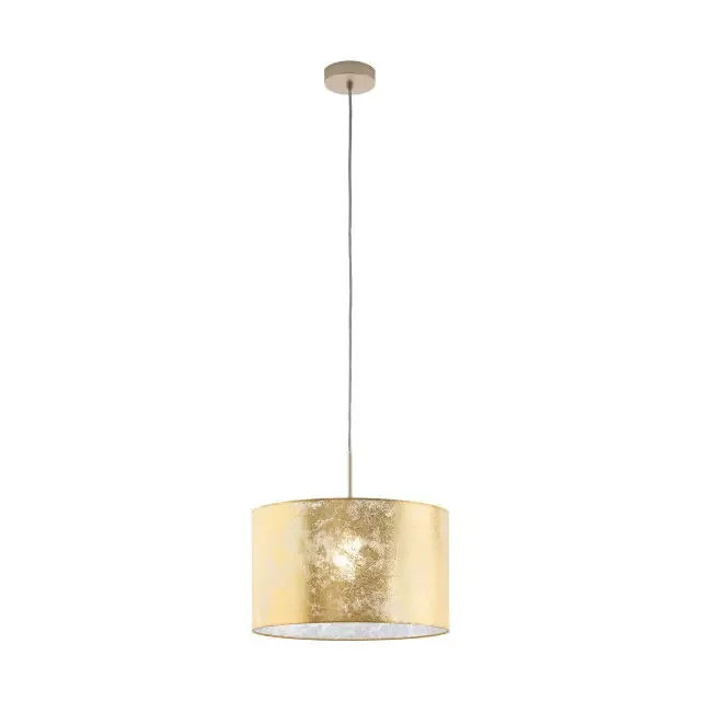 Viserbella Champagne with Gold Fabric Shade Pendant Light