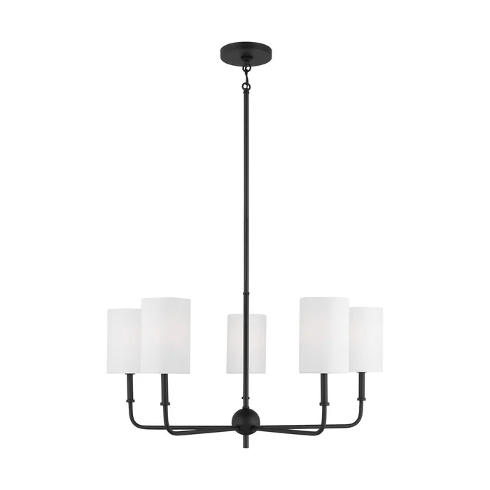 Visual Comfort Studio 3109305-112 Foxdale Five Light Chandelier, Midnight Black