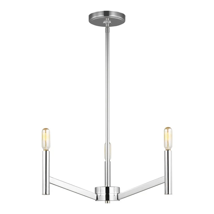 Visual Comfort Studio 3124303EN-05 Vector Three Light Chandelier, Chrome