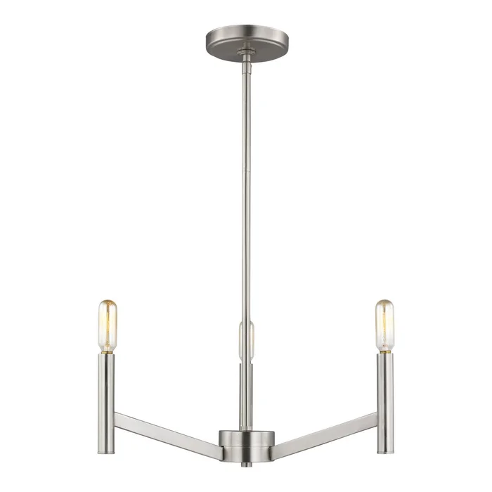 Visual Comfort Studio 3124303EN-962 Vector Three Light Chandelier, Brushed Nickel