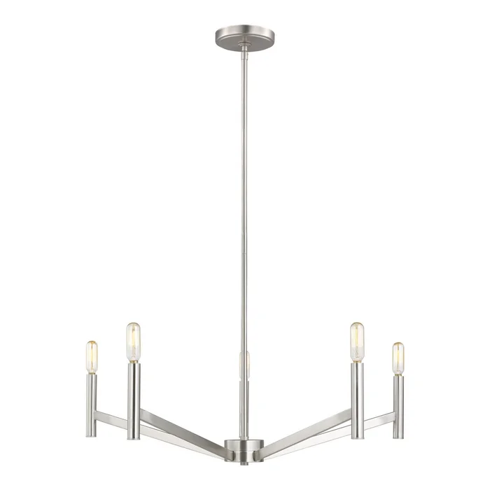 Visual Comfort Studio 3124305-962 Vector Five Light Chandelier, Brushed Nickel