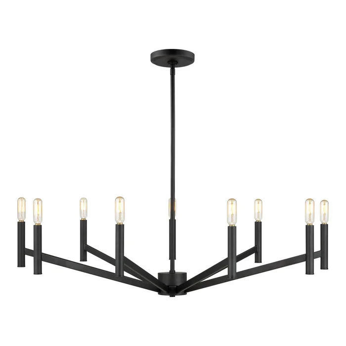 Visual Comfort Studio 3124309-112 Vector Nine Light Chandelier, Midnight Black