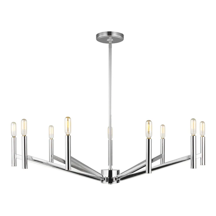 Visual Comfort Studio 3124309EN-05 Vector Nine Light Chandelier, Chrome