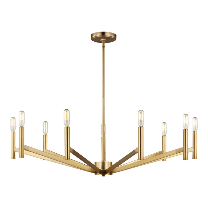 Visual Comfort Studio 3124309EN-848 Vector Nine Light Chandelier, Satin Brass