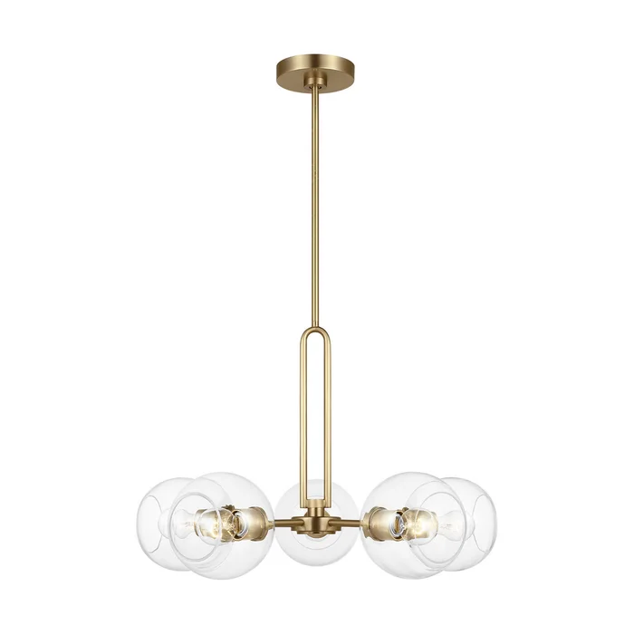 Visual Comfort Studio 3155705-848 Codyn Five Light Chandelier, Satin Brass