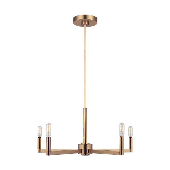 Visual Comfort Studio 3164205-848 Fullton Five Light Chandelier, Satin Brass