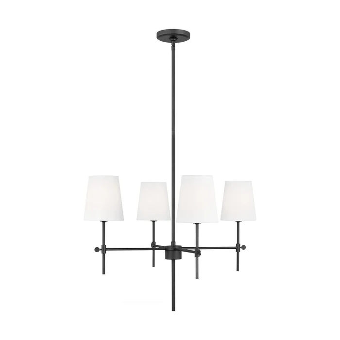 Visual Comfort Studio 3187204-112 Baker Four Light Chandelier, Midnight Black