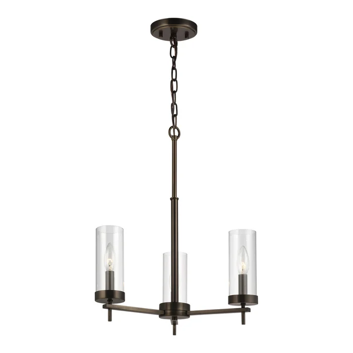 Visual Comfort Studio 3190303EN-778 Zire Three Light Chandelier, Brushed Oil Rubbed Bronze