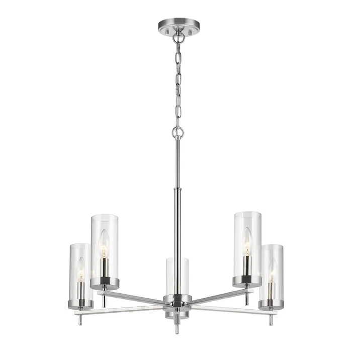 Visual Comfort Studio 3190305-05 Zire Five Light Chandelier, Chrome
