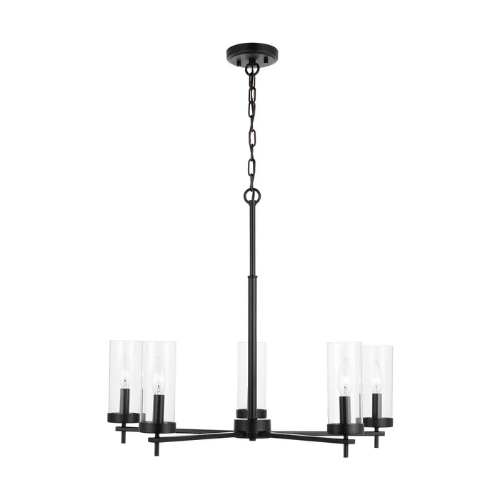 Visual Comfort Studio 3190305-112 Zire Five Light Chandelier, Midnight Black