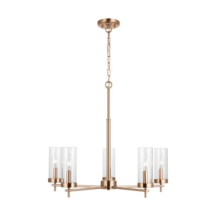 Visual Comfort Studio 3190305EN-848 Zire Five Light Chandelier, Satin Brass