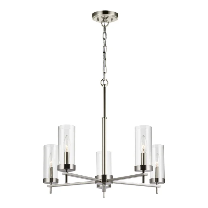 Visual Comfort Studio 3190305EN-962 Zire Five Light Chandelier, Brushed Nickel