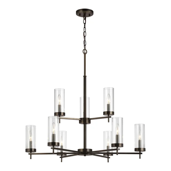 Visual Comfort Studio 3190309EN-778 Zire Nine Light Chandelier, Brushed Oil Rubbed Bronze