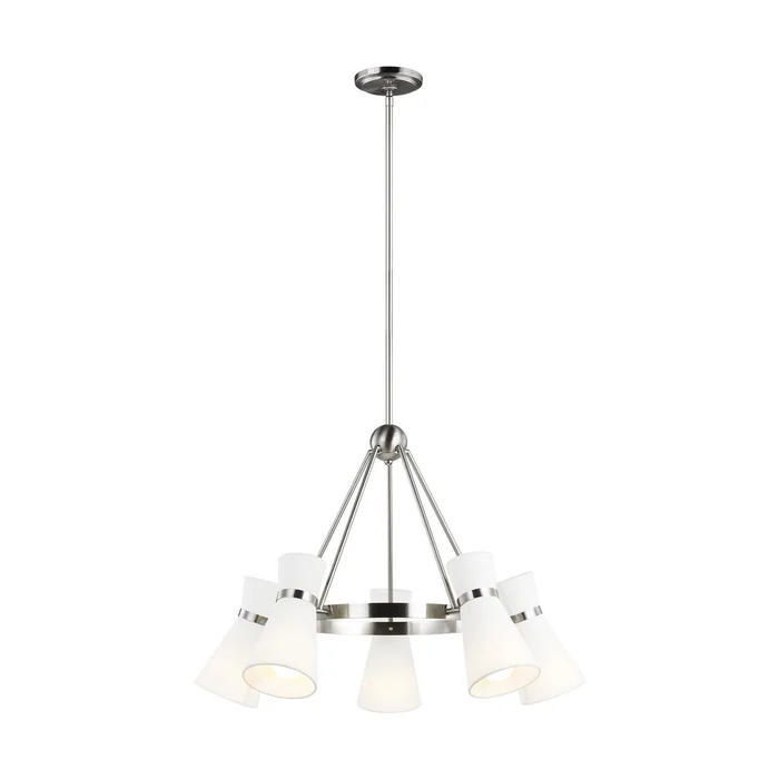 Visual Comfort Studio 3190505EN3-962 Clark Five Light Chandelier, Brushed Nickel