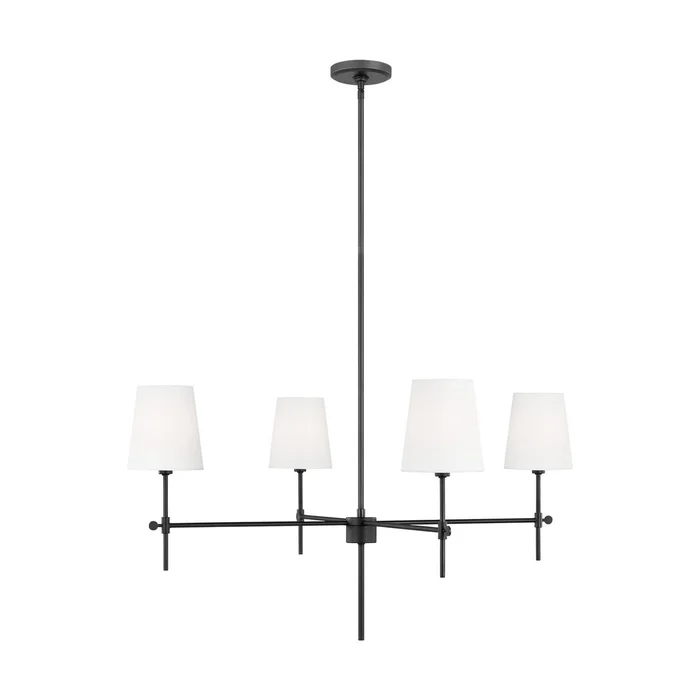 Visual Comfort Studio 3287204EN-112 Baker Four Light Chandelier, Midnight Black