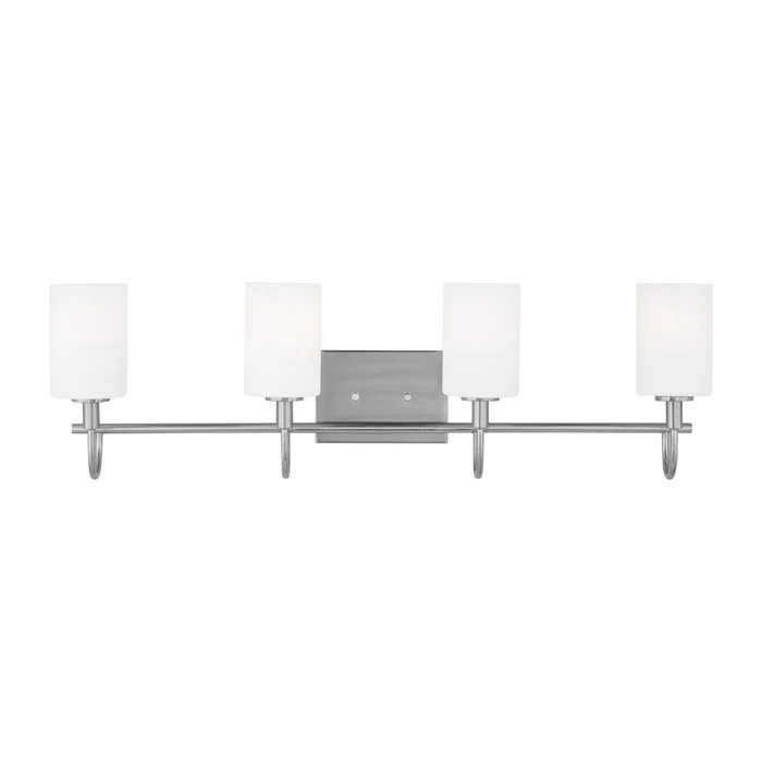 Visual Comfort Studio 4457104-962 Oak Moore Four Light Bath Vanity, Brushed Nickel