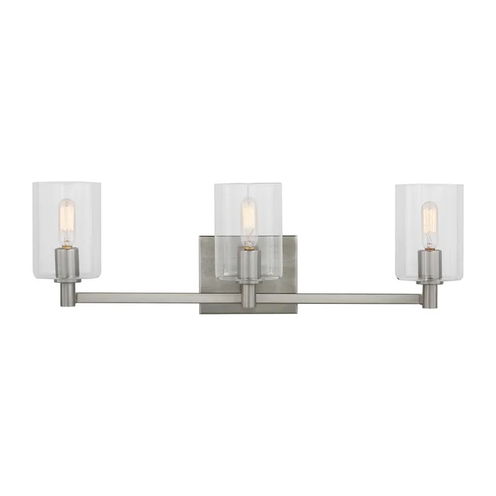 Visual Comfort Studio 4464203-962 Fullton Three Light Bath Vanity, Brushed Nickel