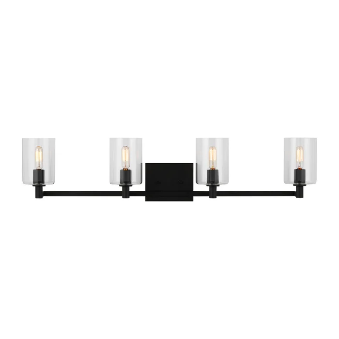 Visual Comfort Studio 4464204-112 Fullton Four Light Bath Vanity, Midnight Black