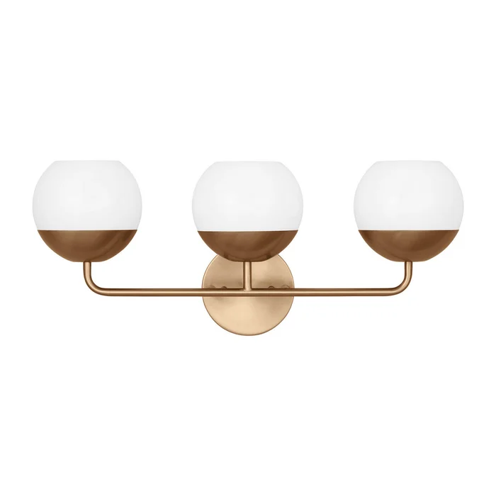 Visual Comfort Studio 4468103-848 Alvin Three Light Bath Vanity, Satin Brass