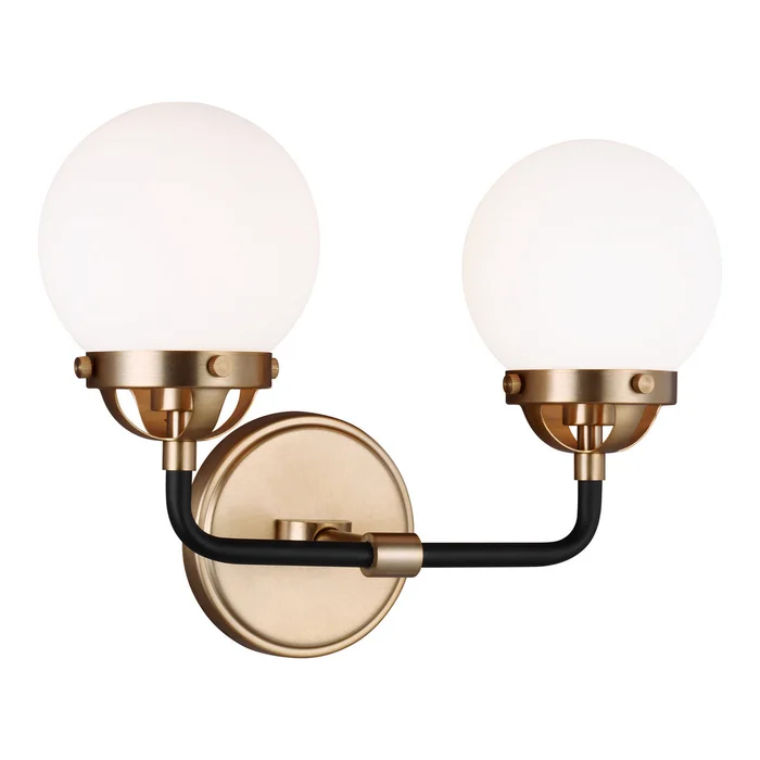 Visual Comfort Studio 4487902-848 Cafe Two Light Wall / Bath, Satin Brass